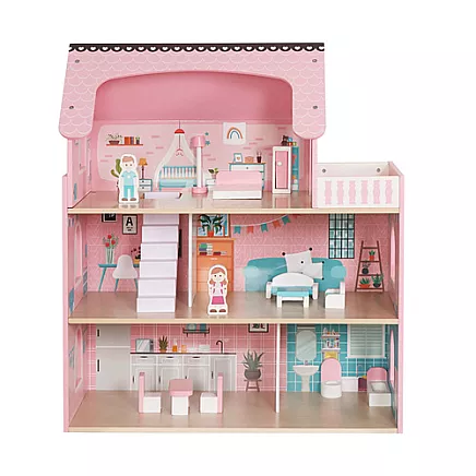 Kruzzel 26364 Wooden Dollhouse