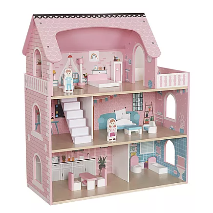 Kruzzel 26364 Wooden Dollhouse