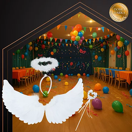 Eņģeļa kostīma komplekts Ruhhy 3 daļas: spārni, aureola, zizlis 26478, balts