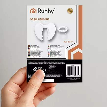 Eņģeļa spārnu un aureolas komplekts Ruhhy 26479, balts