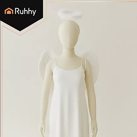 Eņģeļa spārnu un aureolas komplekts Ruhhy 26479, balts