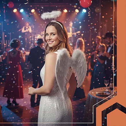 Eņģeļa spārnu un aureolas komplekts Ruhhy 26479, balts