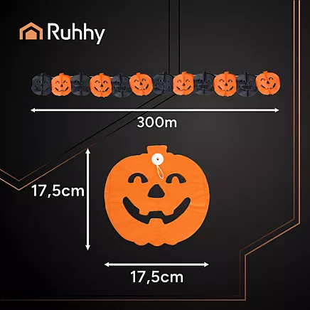 Garland - pumpkin 3m Ruhhy 26030