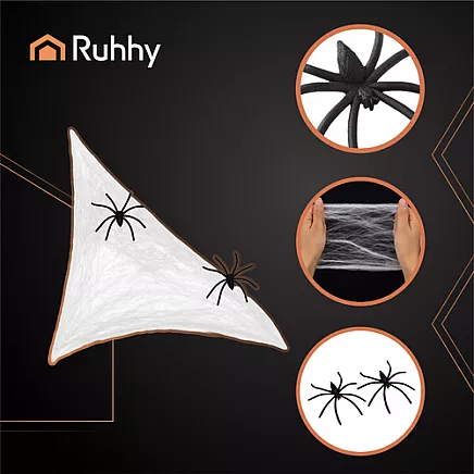 Artificial spiderweb + 2 Ruhhy spiders 26074