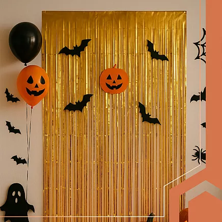 Decorative curtain 2x1m gold Ruhhy 26173