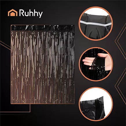 Decorative curtain 2x1m black Ruhhy 26172