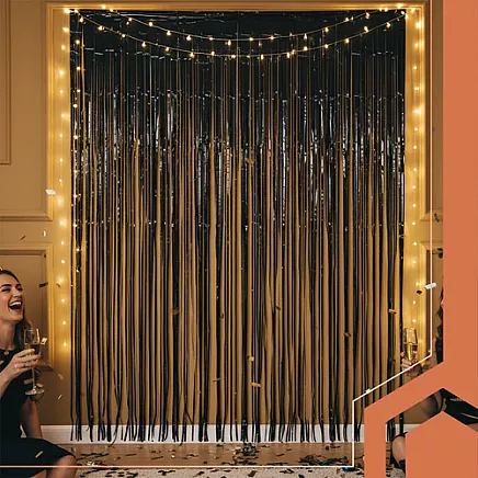 Decorative curtain 2x1m black Ruhhy 26172