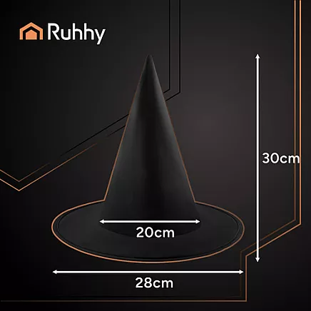 Klasiskā raganas cepure Ruhhy 26047 Helovīnam un karnevālam, melna