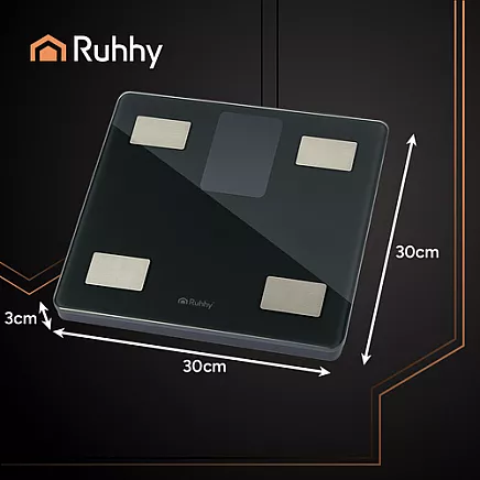 LCD bathroom scale - analytical black Ruhhy 20675