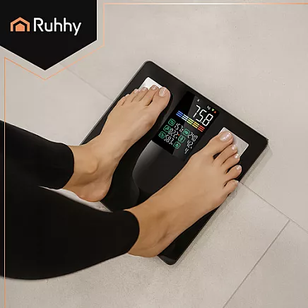 LCD bathroom scale - analytical black Ruhhy 20675