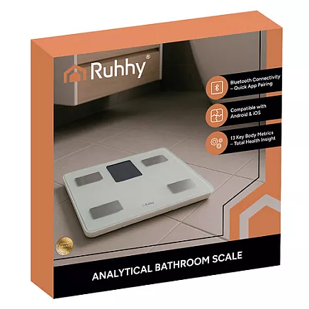 LCD bathroom scale - analytical white Ruhhy 20676