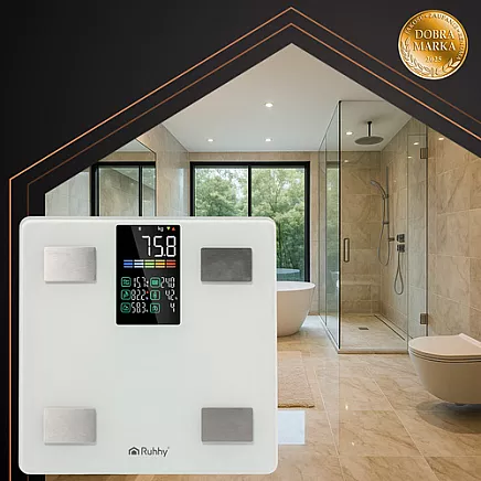 LCD bathroom scale - analytical white Ruhhy 20676