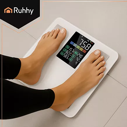 LCD bathroom scale - analytical white Ruhhy 20676