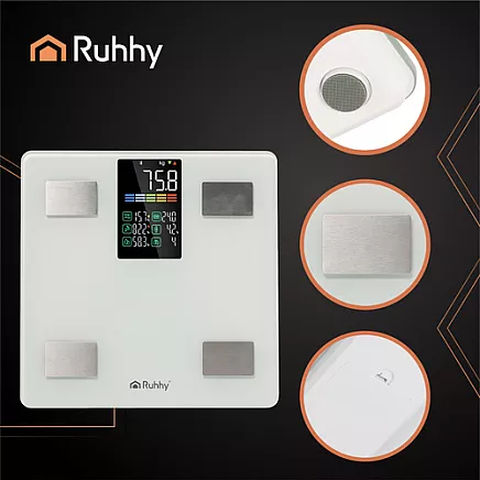 LCD bathroom scale - analytical white Ruhhy 20676