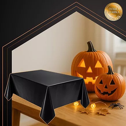 Decorative foil tablecloth black Ruhhy 26569