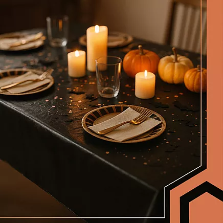 Decorative foil tablecloth black Ruhhy 26569