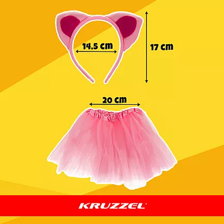 Kaķa kostīms meitenēm 4 daļas Kruzzel 26517, rozā
