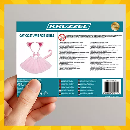 Kaķa kostīms meitenēm 4 daļas Kruzzel 26517, rozā