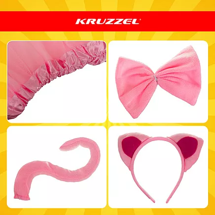 Kaķa kostīms meitenēm 4 daļas Kruzzel 26517, rozā