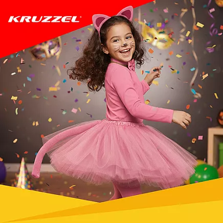 Kaķa kostīms meitenēm 4 daļas Kruzzel 26517, rozā