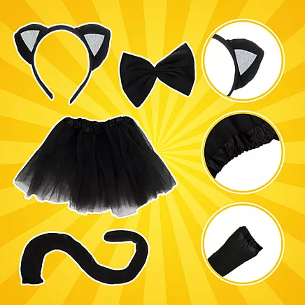 Kitten Costume - Black 4-Piece Kruzzel 26518