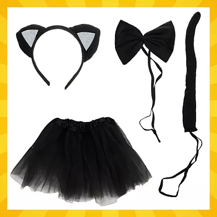 Kitten Costume - Black 4-Piece Kruzzel 26518