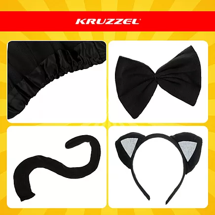 Kitten Costume - Black 4-Piece Kruzzel 26518
