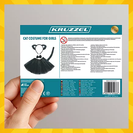 Kitten Costume - Black 4-Piece Kruzzel 26518