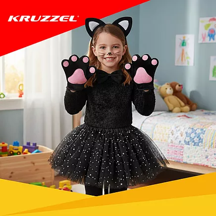 7-piece cat costume - black Kruzzel 26745