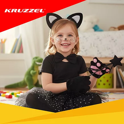7-piece cat costume - black Kruzzel 26745
