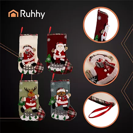 Christmas socks - decorative 4 pcs Ruhhy 26467