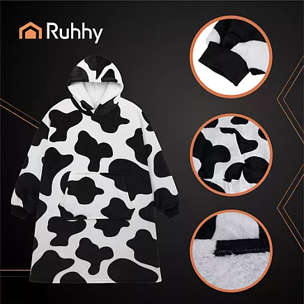 XXL sweatshirt - black and white blanket Ruhhy 26538