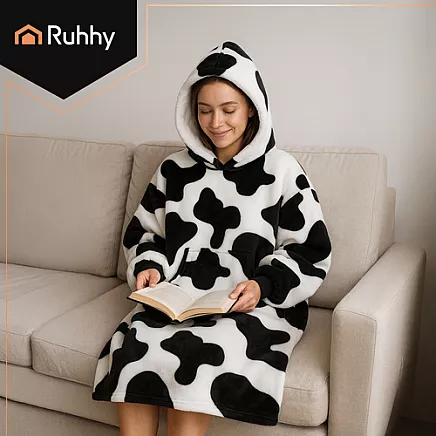 XXL sweatshirt - black and white blanket Ruhhy 26538