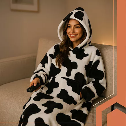 XXL sweatshirt - black and white blanket Ruhhy 26538