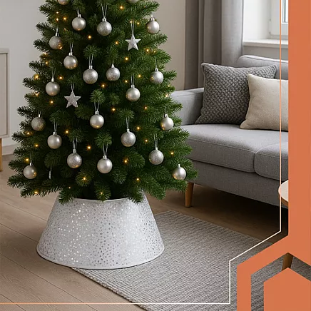 Christmas tree cover 60x22cm silver Ruhhy 25361