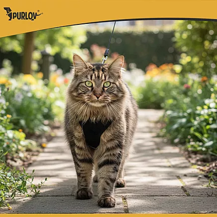 Regulējami bezspiediena iemaukti sunim un kaķim M Purlov 26870 ar pavadu