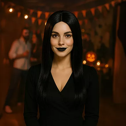 Garā sieviešu parūka ar bizēm Soulima 26861, melna