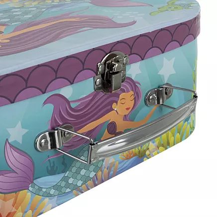 Bērnu tējas servīze ar nāriņu, metāla rotaļu trauki koferī