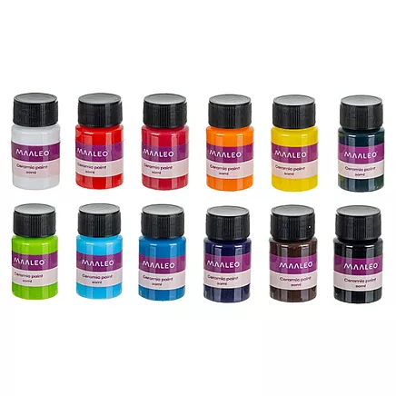 Glass and ceramic paints 12 colors Maaleo 26296