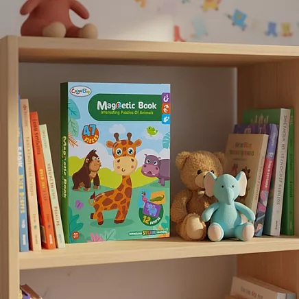 Attīstošā magnētiskā puzle grāmata Montesori Āfrikas dzīvnieki