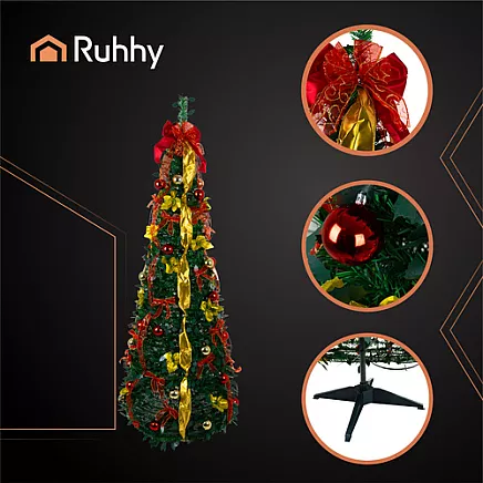 Foldable Christmas tree with decorations 1.8m Ruhhy 26757