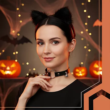 Kospleja komplekts Ruhhy 3 daļas ausis, aste un čokers, melns 26587