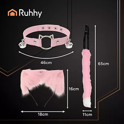 Strój kota/lisa 3el. różowy Ruhhy 26585