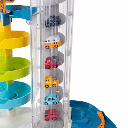 Daudzlīmeņu rotaļu autostāvvieta ar liftu un 6 mašīnītēm 26606