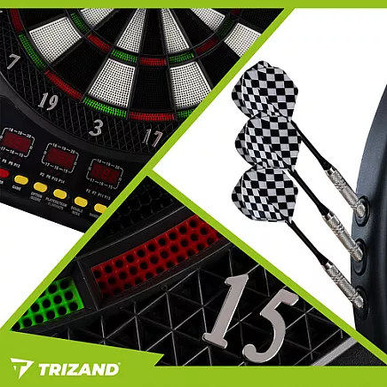 Elektroniskais šautriņu mērķis Trizand 26307, darts komplekts 1-16 spēlētājiem