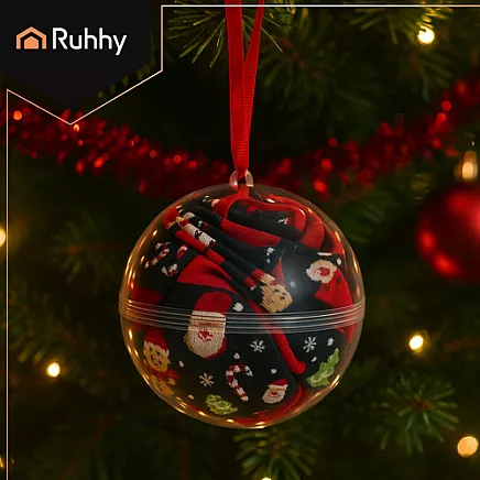 Ziemassvētku zeķu komplekts bumbā 3 pāri izm. 38-43 Ruhhy 26438