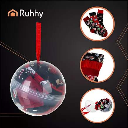 Ziemassvētku zeķu komplekts bumbā 3 pāri izm. 38-43 Ruhhy 26438