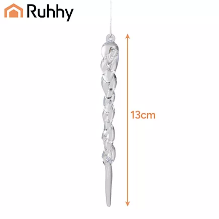 Akrila eglīšu lāstekas 12 gab. Ruhhy 25377, caurspīdīgas