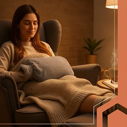 Rubber hot water bottle in a cover 3.5L Ruhhy 26384