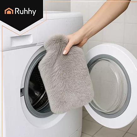 Rubber hot water bottle in a cover 3.5L Ruhhy 26384